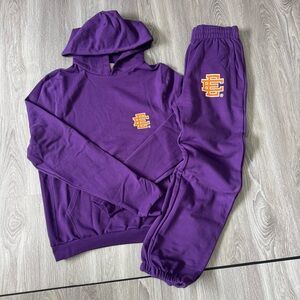 Eric Emanuel EE Basic Hoodie & Sweatpants Set Purple Size L New